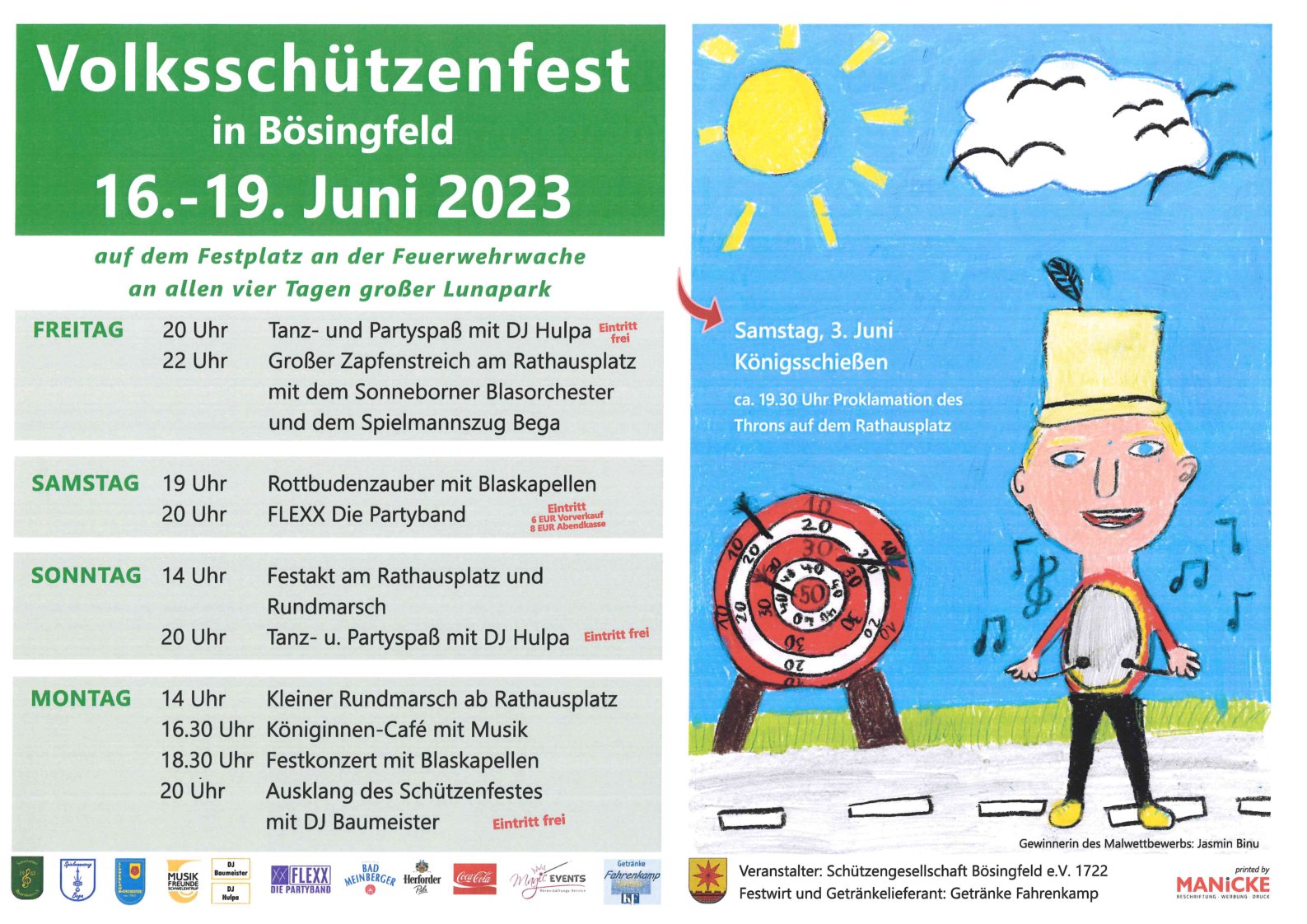 Volksschützenfest in Bösingfeld 16. - 19. Juni 2023